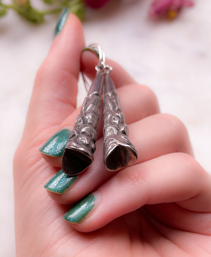 Sweet Art Deco Koi Earrings in Sterling Silver *w/ buttercream ribbon*