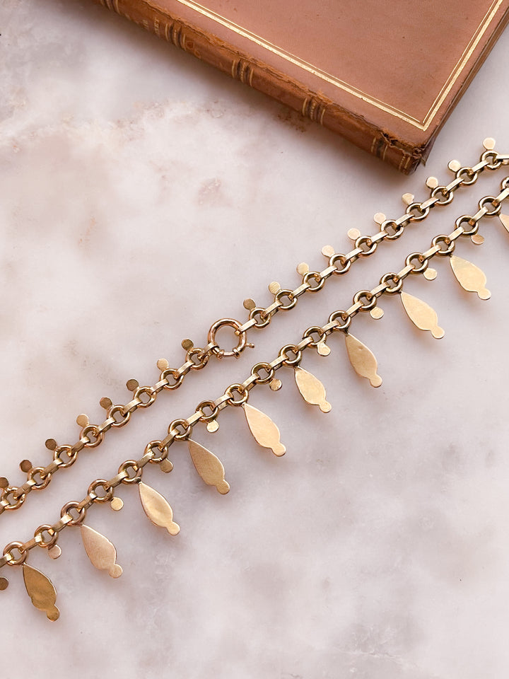 Beautiful 18k French Etruscan Revival Drop Collar