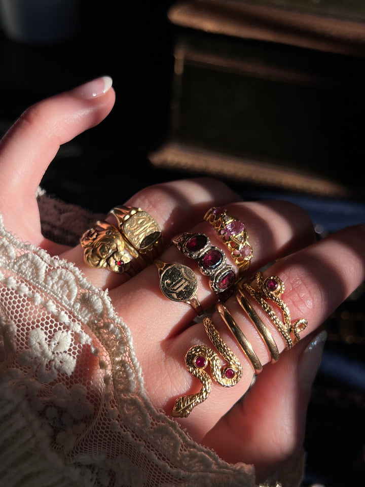 Exceptional Late 19th C Art Nouveau Figure Ring