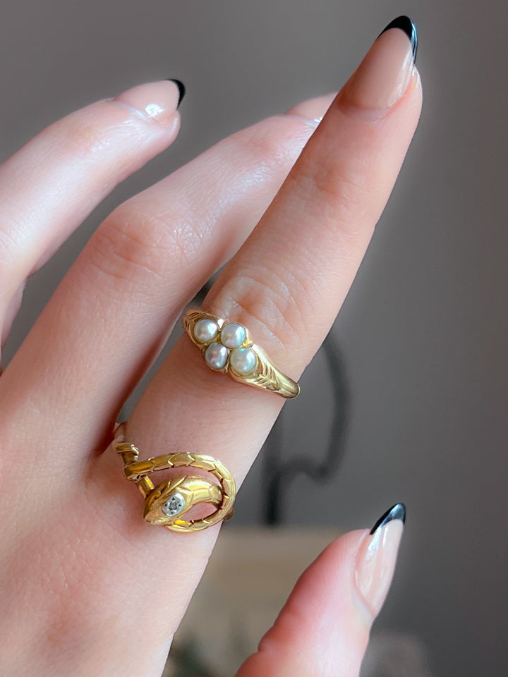Superb 18ct Snake Ring C 1905