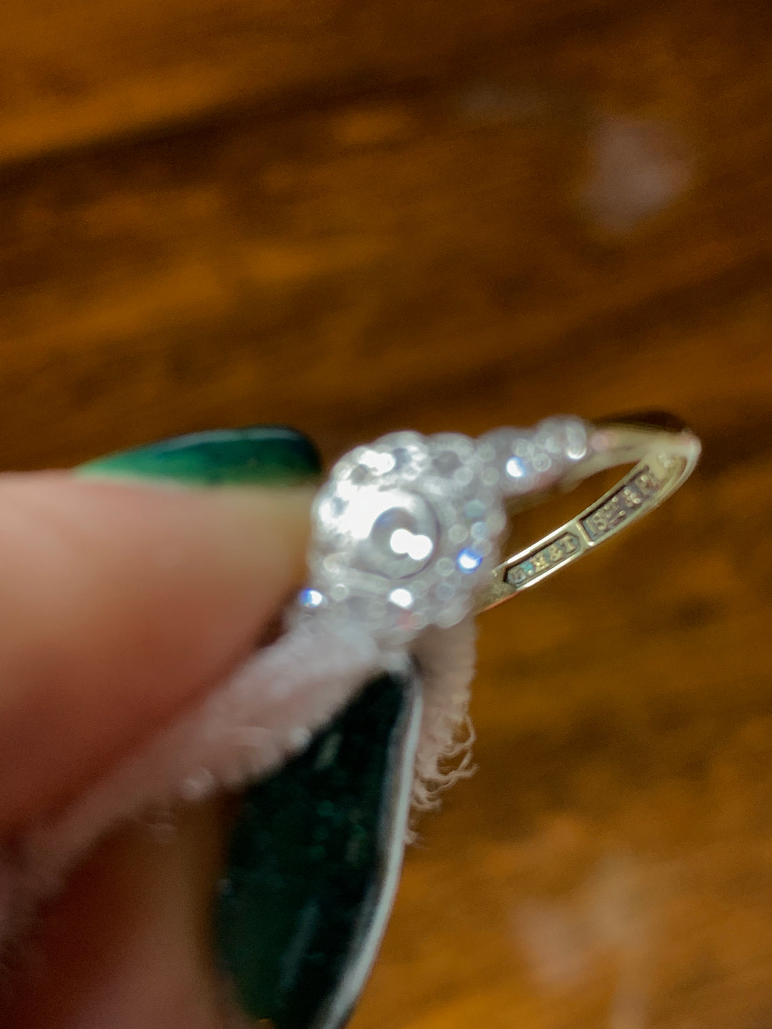 18k and Platinum Diamond Wave ring Circa 1890