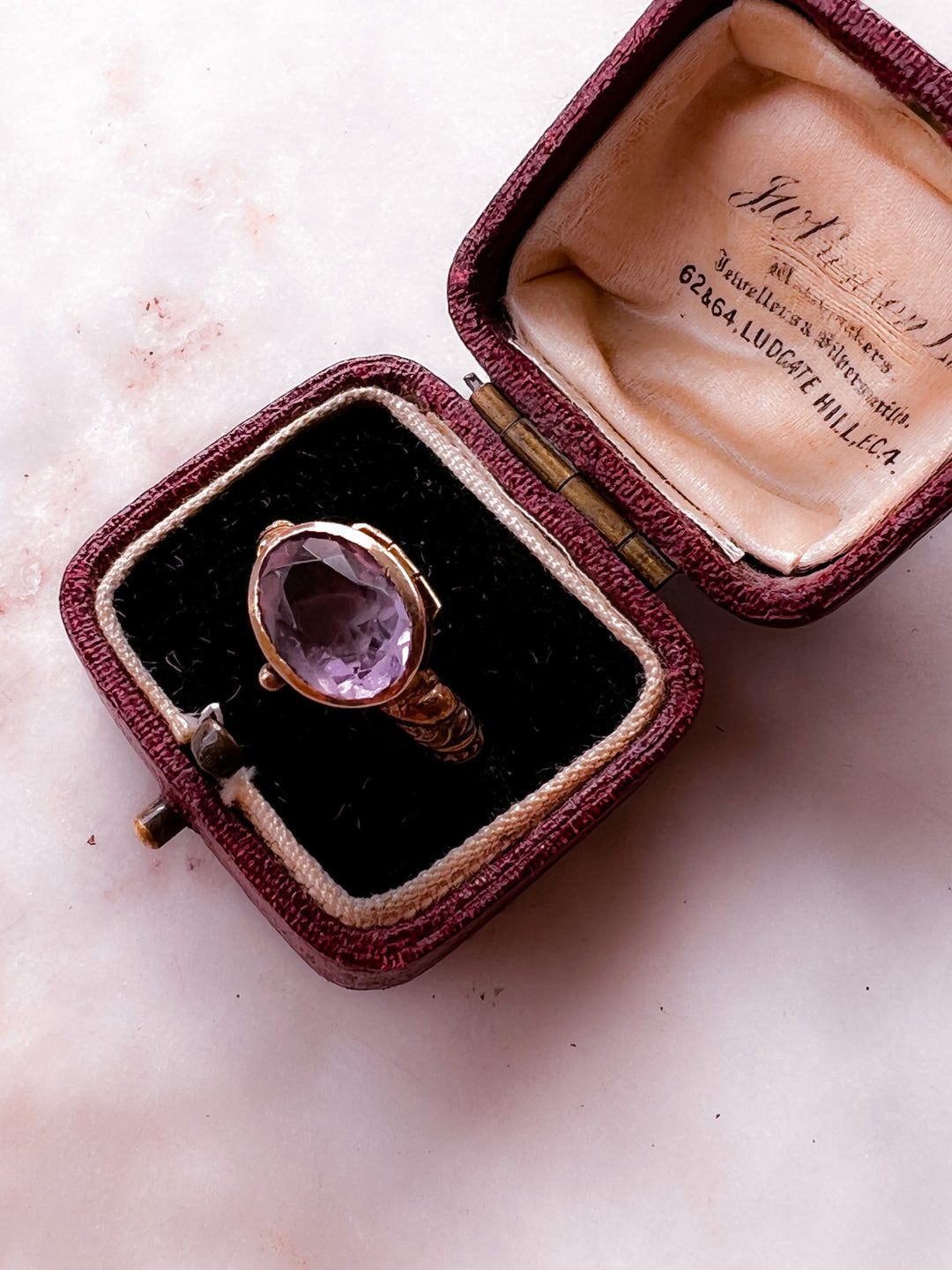 Victorian Amethyst Locket Conversion Ring