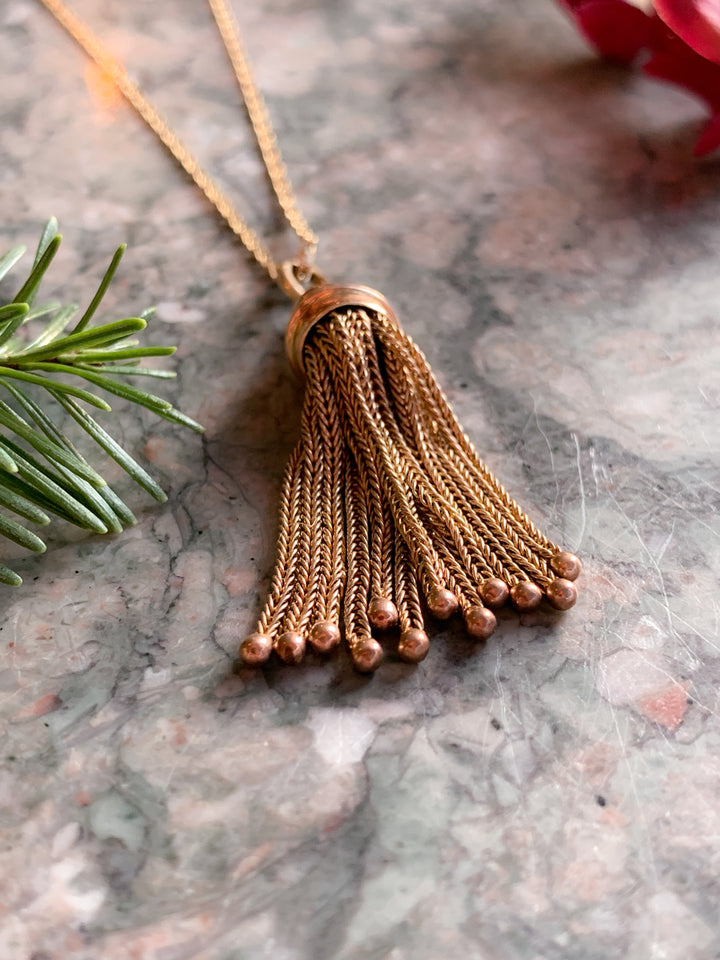 Victorian 14k Tassel Pendant Circa 1870