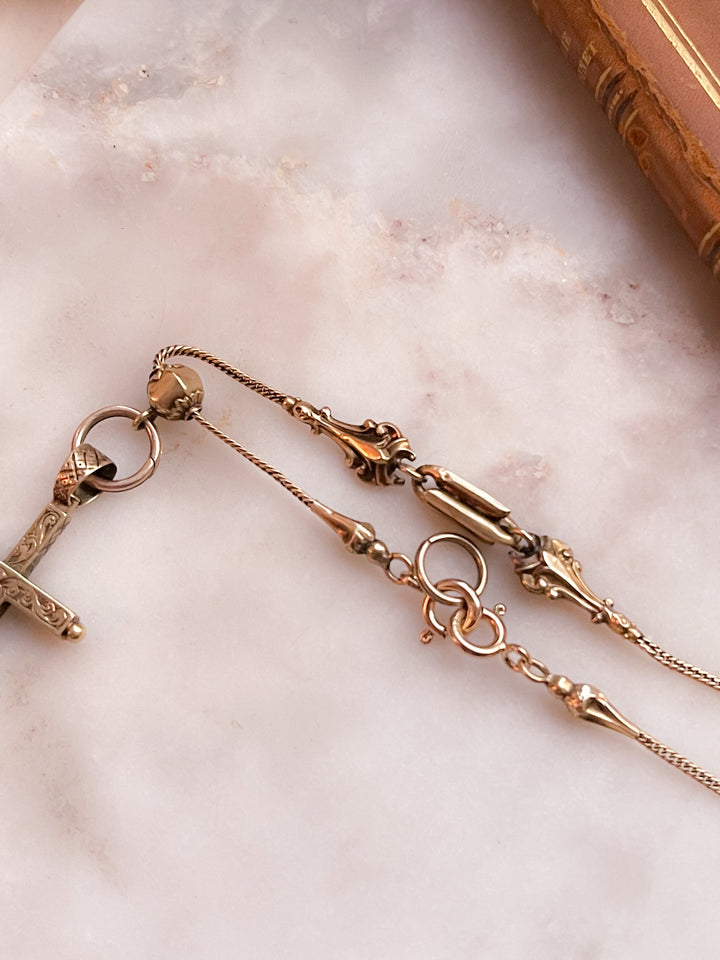 Stunning Cross Albertina with Embellished Chain