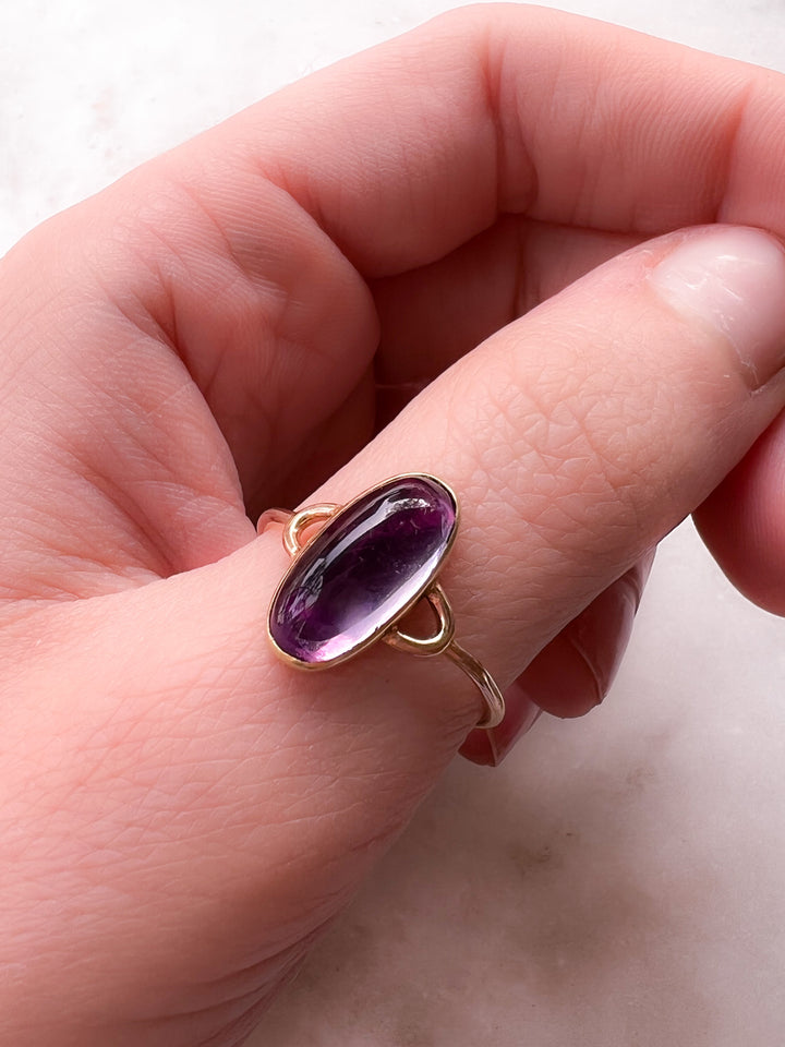 Antique Edwardian 14k & Amethyst Conversion Ring