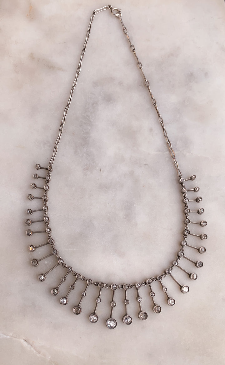 Diamond Fringe Collar in Sterling Silver