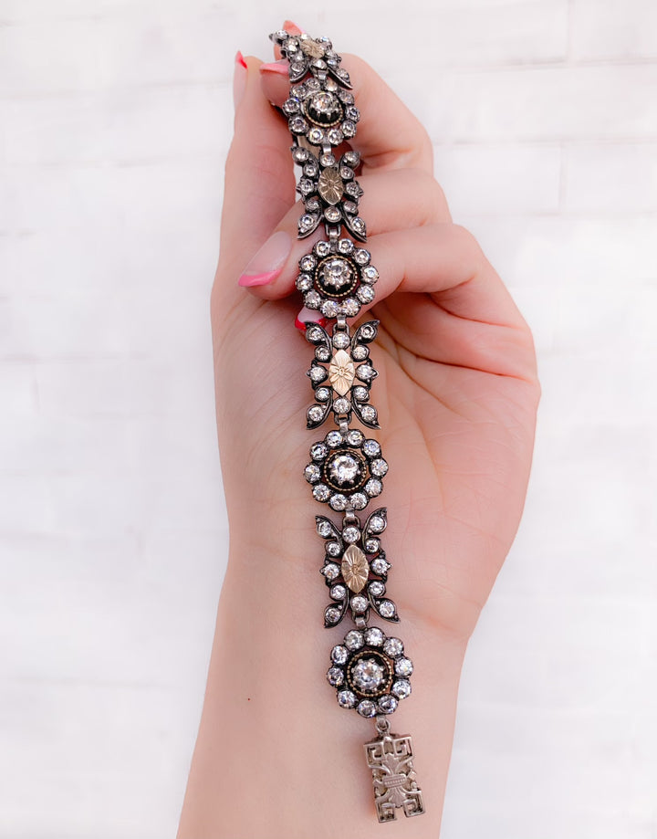 Incredible Early 19th C French Diamond Paste Station Bracelet